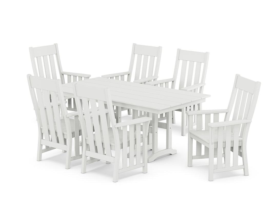 Martha Stewart by POLYWOOD® Acadia Arm Chair 7-Piece Farmhouse Dining Set