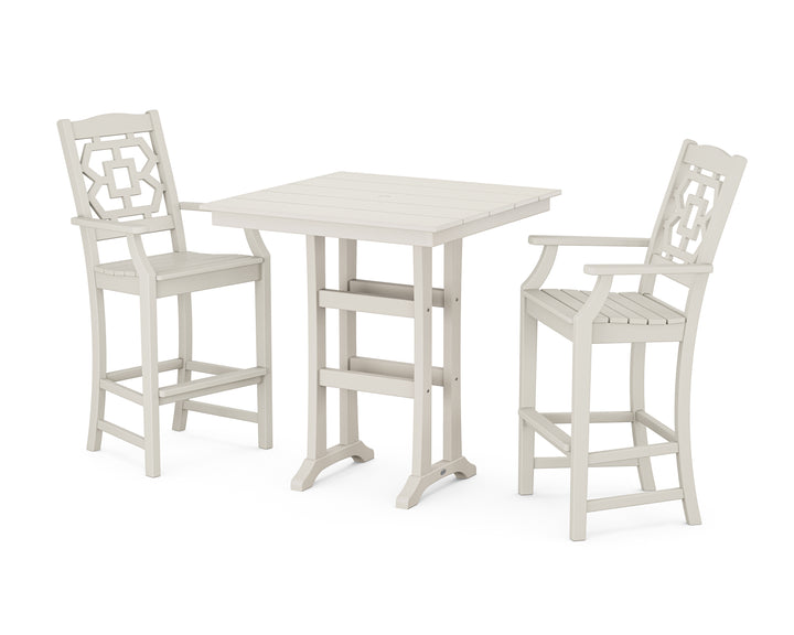 Martha Stewart by POLYWOOD® Chinoiserie 3-Piece Farmhouse Bar Set with Trestle Legs
