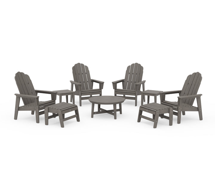 POLYWOOD® Vineyard Grand Upright Adirondack 9-Piece Conversation Set