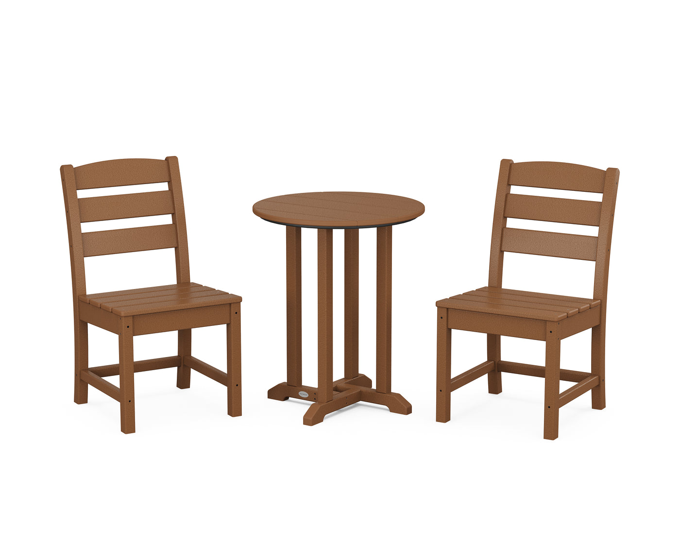 Lakeside Side Chair 3-Piece Round Bistro Dining Set