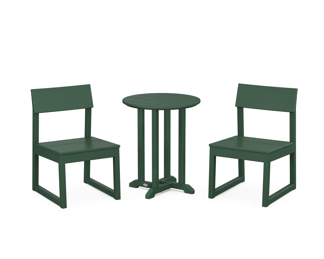 POLYWOOD® EDGE Side Chair 3-Piece Round Bistro Dining Set