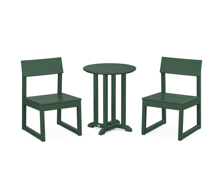 POLYWOOD® EDGE Side Chair 3-Piece Round Bistro Dining Set