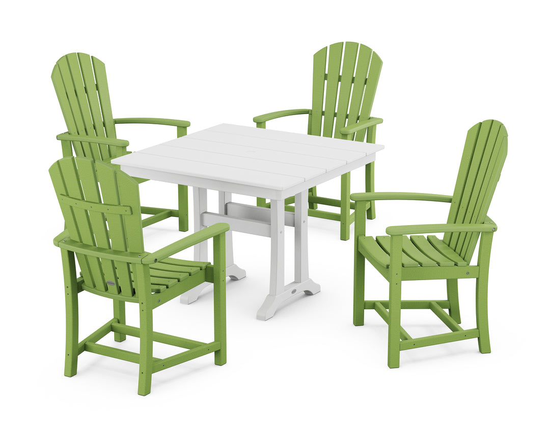 POLYWOOD® Palm Coast 5-Piece Farmhouse Dining Set With Trestle Legs