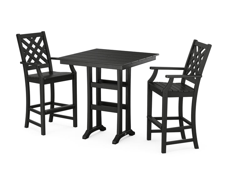 Country Living Wovendale 3-Piece Farmhouse Bar Set with Trestle Legs