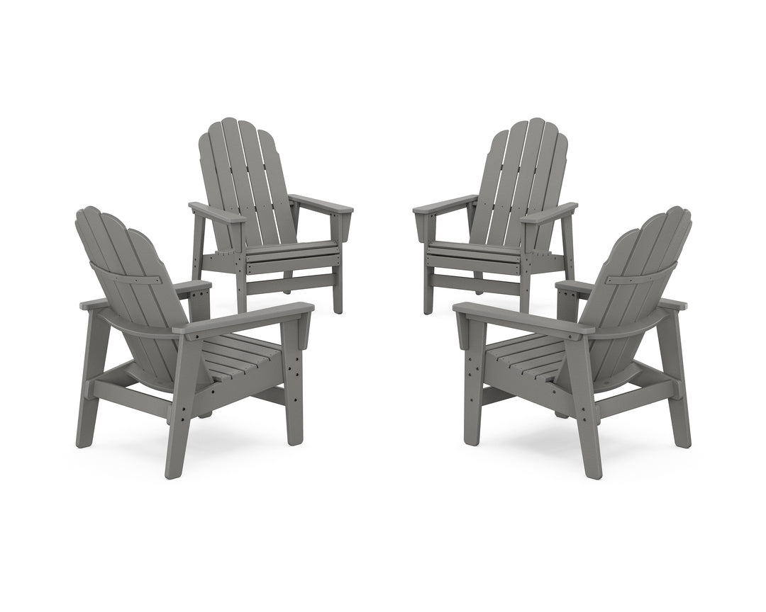 POLYWOOD® 4-Piece Vineyard Grand Upright Adirondack Chair Conversation Set