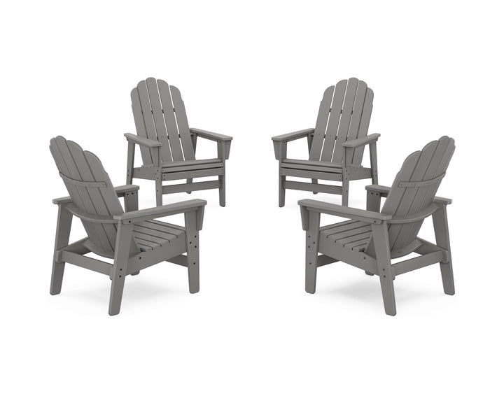 POLYWOOD® 4-Piece Vineyard Grand Upright Adirondack Chair Conversation Set