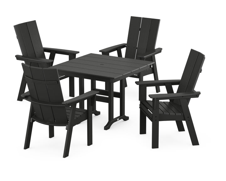 POLYWOOD® Modern Adirondack 5-Piece Farmhouse Dining Set
