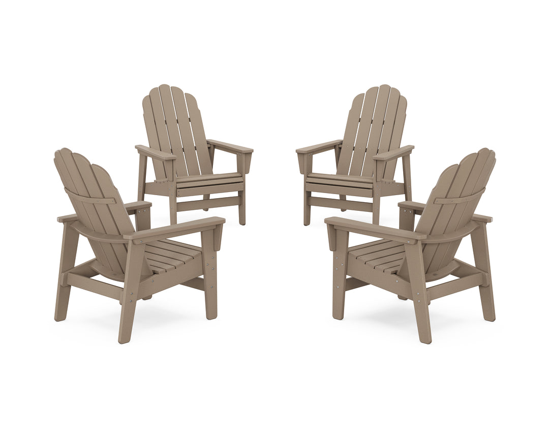 POLYWOOD® 4-Piece Vineyard Grand Upright Adirondack Chair Conversation Set