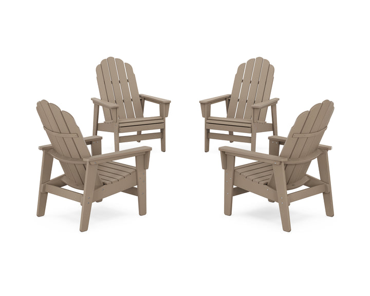 POLYWOOD® 4-Piece Vineyard Grand Upright Adirondack Chair Conversation Set