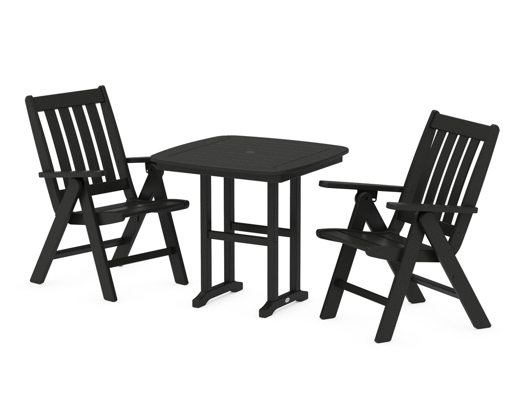 POLYWOOD® Vineyard Folding Chair 3-Piece Dining Set