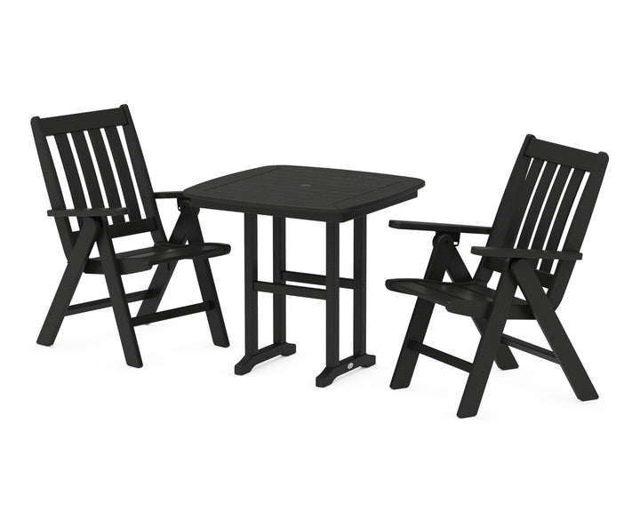 POLYWOOD® Vineyard Folding Chair 3-Piece Dining Set