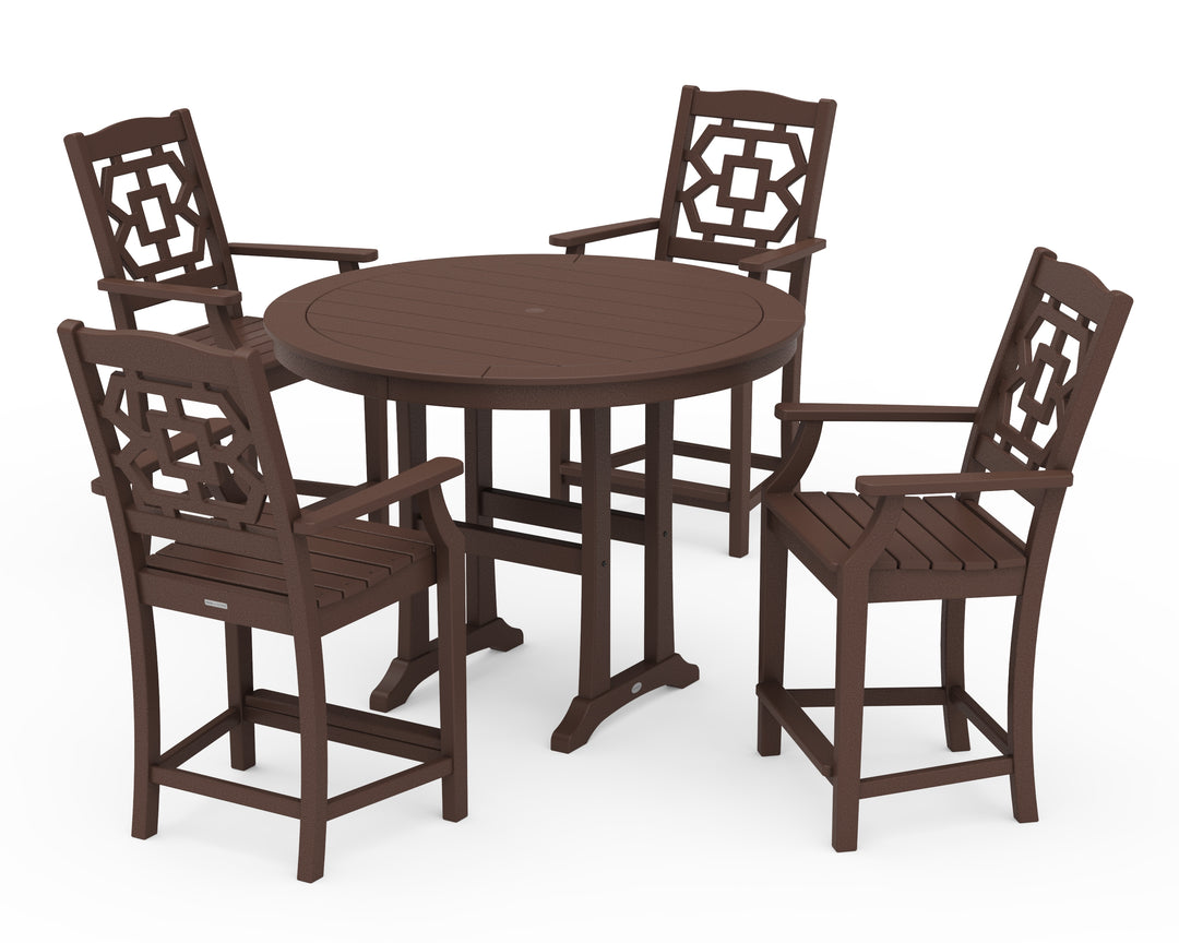 Martha Stewart by POLYWOOD® Chinoiserie 5-Piece Round Counter Set