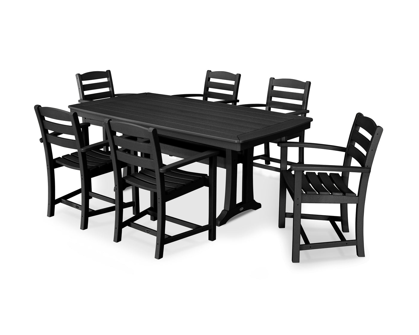 La Casa CafŽ 7-Piece Arm Chair Dining Set with Trestle Legs