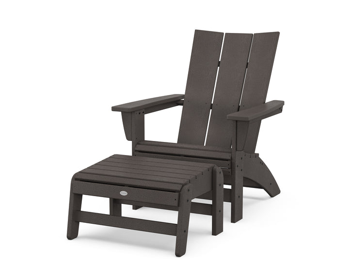 POLYWOOD® Modern Grand Adirondack Chair with Ottoman