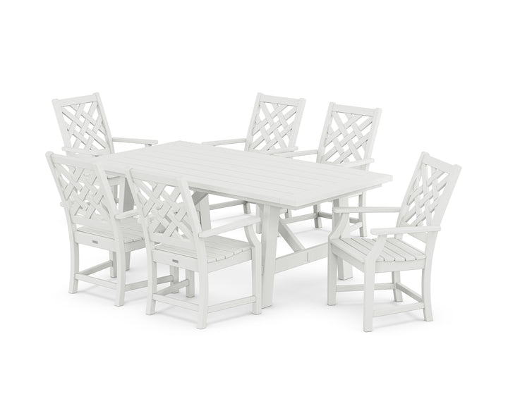 Country Living Wovendale Arm Chair 7-Piece Rustic Farmhouse Dining Set