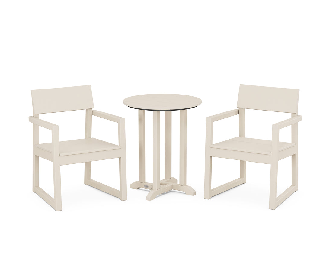 POLYWOOD® EDGE 3-Piece Round Bistro Dining Set