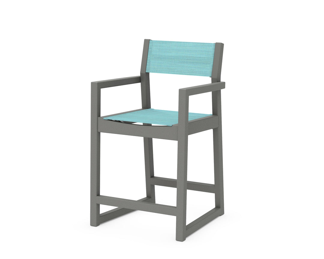 POLYWOOD® EDGE Sling Counter Arm Chair