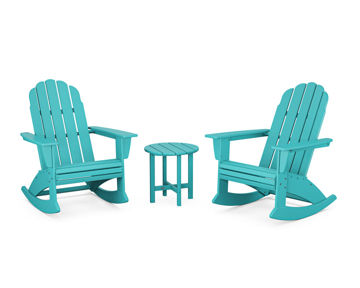POLYWOOD® Vineyard Curveback 3-Piece Adirondack Rocking Chair Set