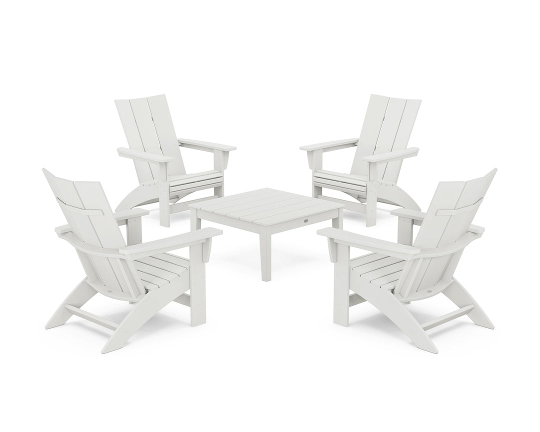 POLYWOOD® 5-Piece Modern Grand Adirondack Chair Conversation Group