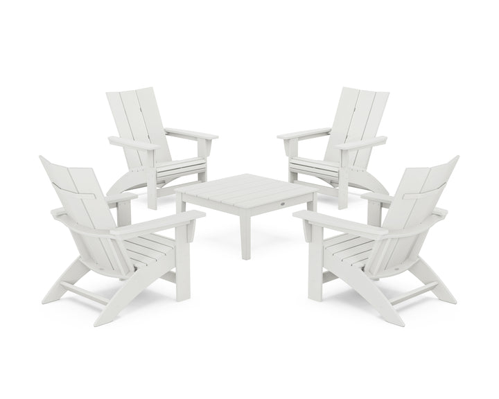 POLYWOOD® 5-Piece Modern Grand Adirondack Chair Conversation Group