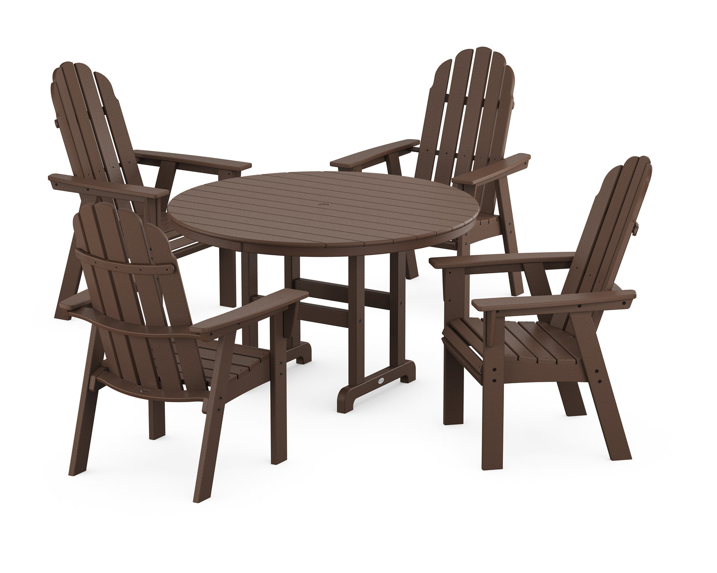 Vineyard Curveback Adirondack 5-Piece Round Farmhouse Dining Set