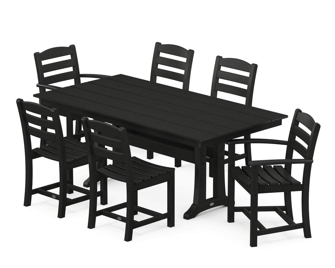 La Casa CafŽ 7-Piece Farmhouse Dining Set with Trestle Legs