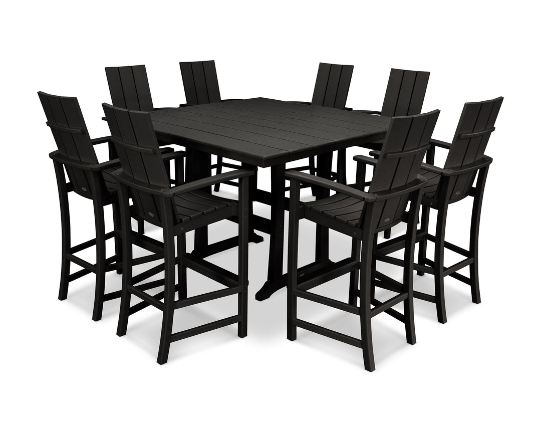 POLYWOOD® Modern Adirondack 9-Piece Farmhouse Trestle Bar Set