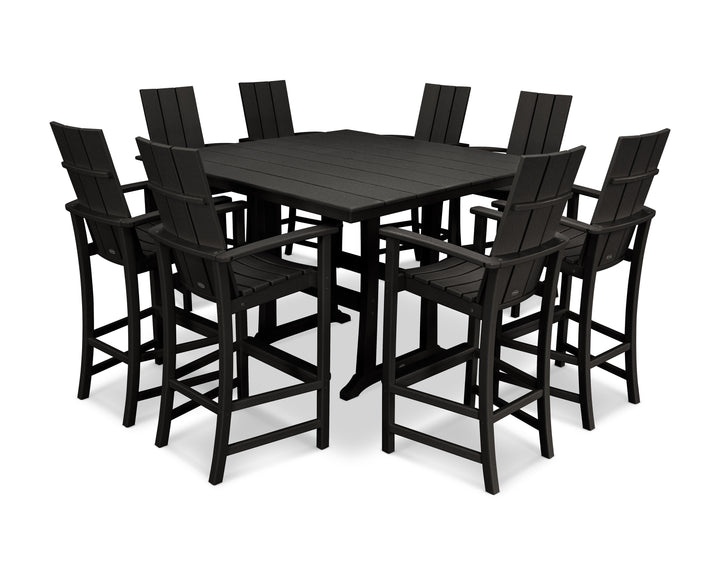 POLYWOOD® Modern Adirondack 9-Piece Farmhouse Trestle Bar Set