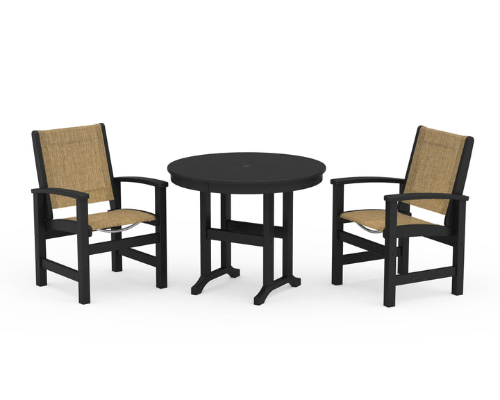 POLYWOOD® Coastal 3-Piece Round Dining Set