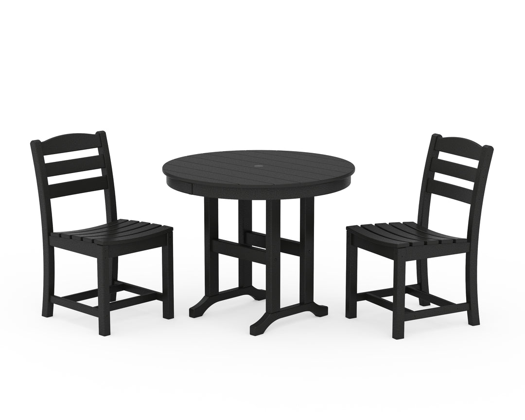 POLYWOOD® La Casa Café Side Chair 3-Piece Round Dining Set