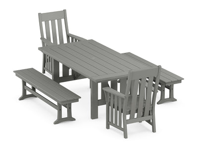 Acadia 5-Piece Dining Set with Benches