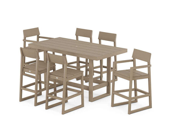 POLYWOOD® EDGE 7-Piece Bar Table Set