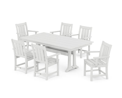 Oxford Arm Chair 7-Piece Farmhouse Dining Set with Trestle Legs