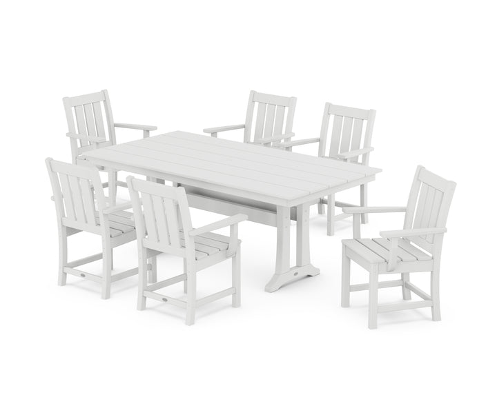 POLYWOOD® Oxford Arm Chair 7-Piece Farmhouse Dining Set with Trestle Legs