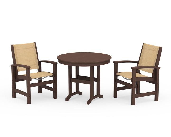 POLYWOOD® Coastal 3-Piece Round Dining Set