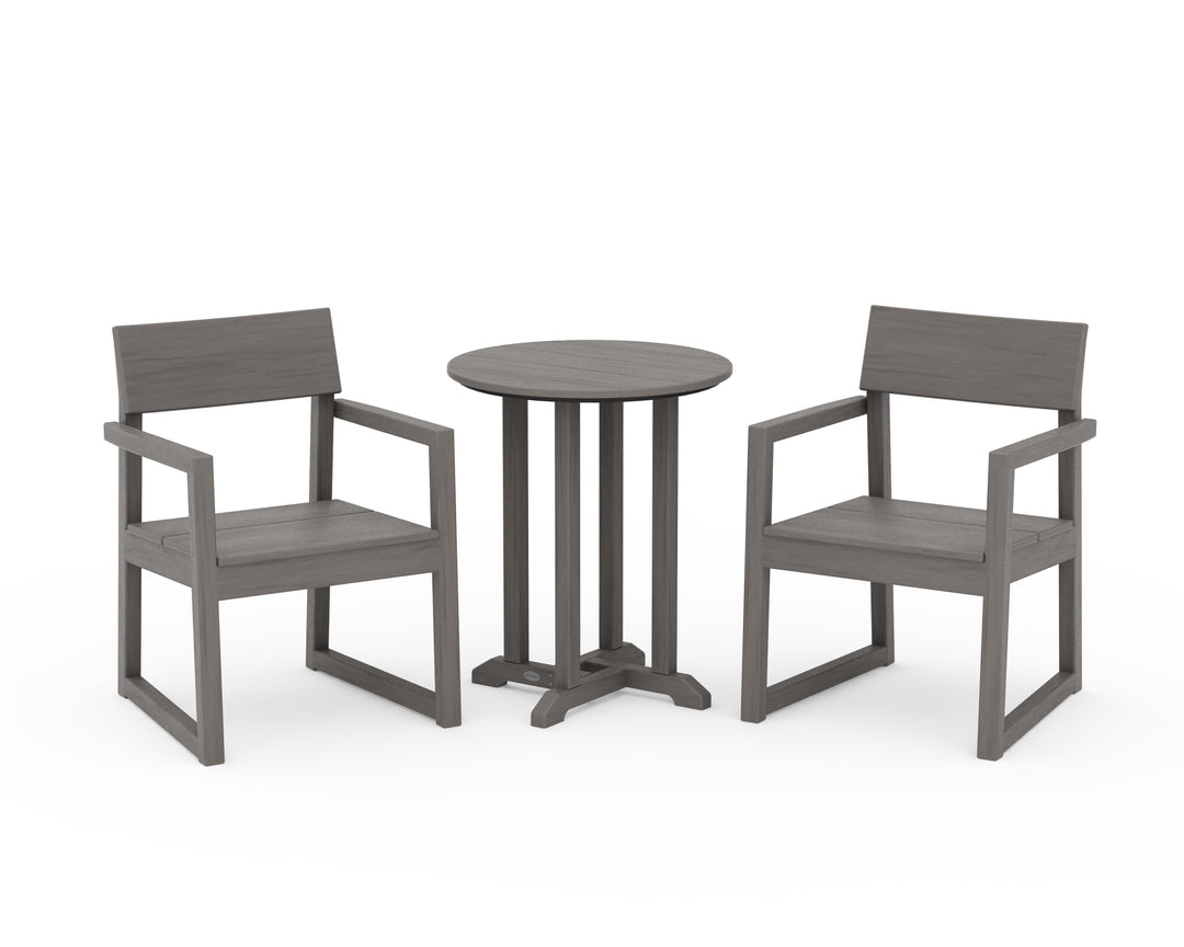 POLYWOOD® EDGE 3-Piece Round Bistro Dining Set