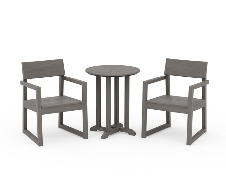 POLYWOOD® EDGE 3-Piece Round Bistro Dining Set