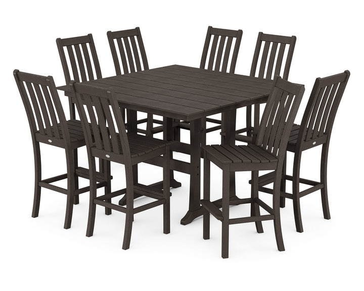 POLYWOOD® Vineyard 9-Piece Farmhouse Trestle Bar Set