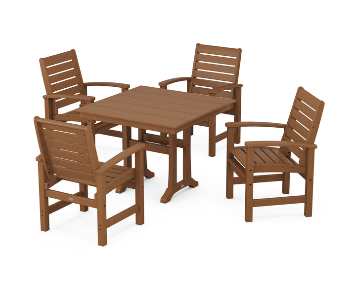 POLYWOOD® Signature 5-Piece Farmhouse Dining Set With Trestle Legs