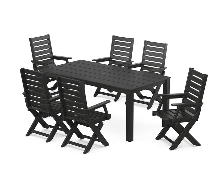 POLYWOOD® Captain Folding Chair 7-Piece Parsons Dining Set