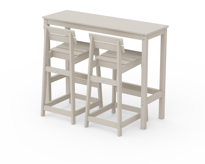 POLYWOOD® Modern Studio Plaza Lowback Bar Chair 3-Piece Balcony Set