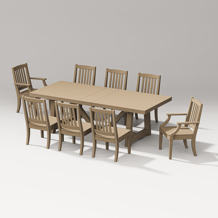 PW Designer Series Estate 9-Piece A-Frame Table Dining Set