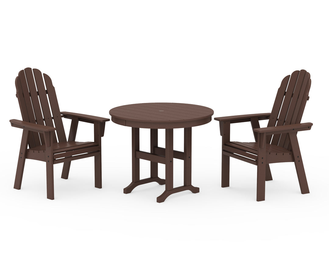 POLYWOOD® Vineyard Adirondack 3-Piece Round Dining Set