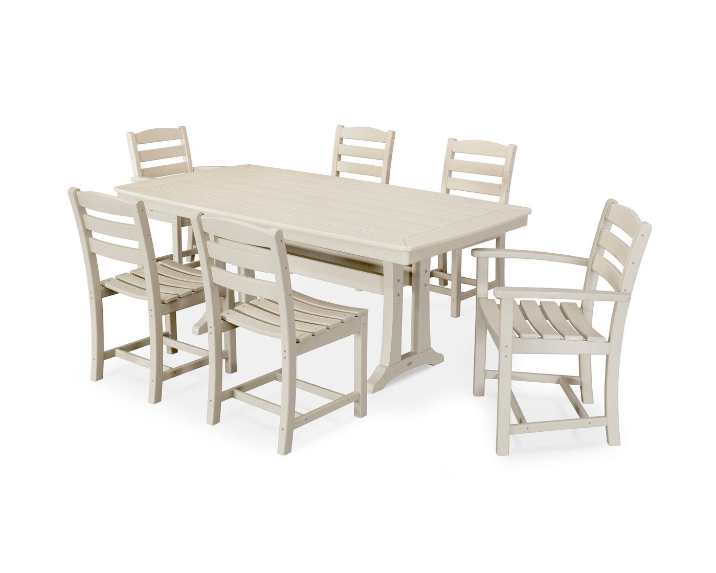 La Casa CafŽ 7-Piece Dining Set with Trestle Legs