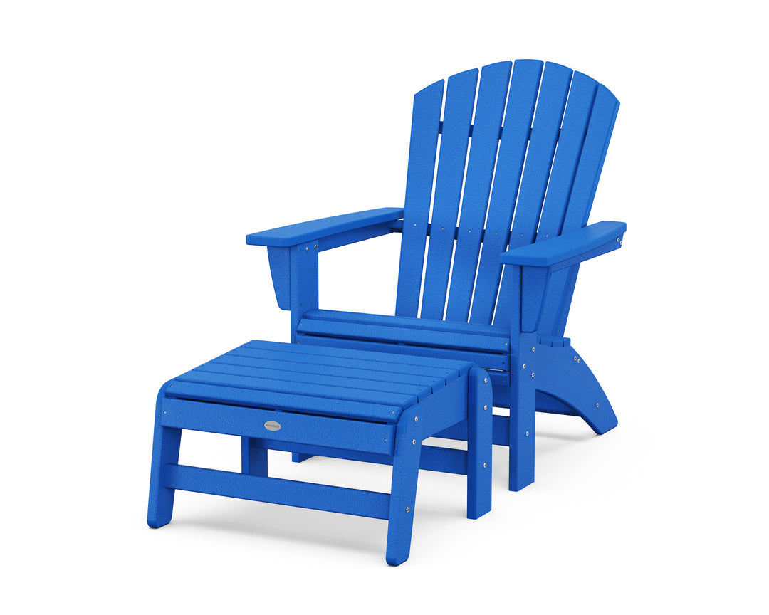 POLYWOOD® Nautical Grand Adirondack Chair with Ottoman