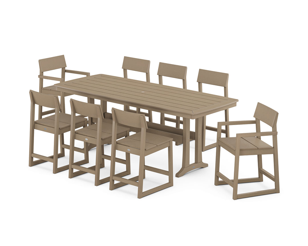 POLYWOOD® EDGE 9-Piece Counter Set with Trestle Legs