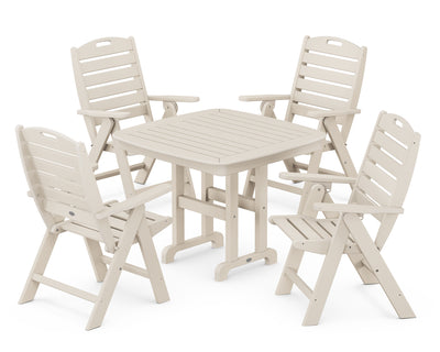 Nautical Folding Highback Chair 5-Piece Dining Set