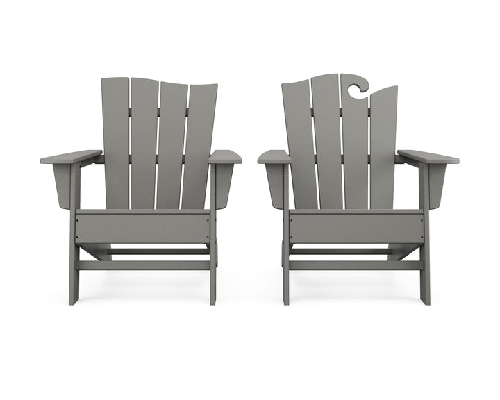 POLYWOOD® Wave 2-Piece Adirondack Set with The Wave Chair Left