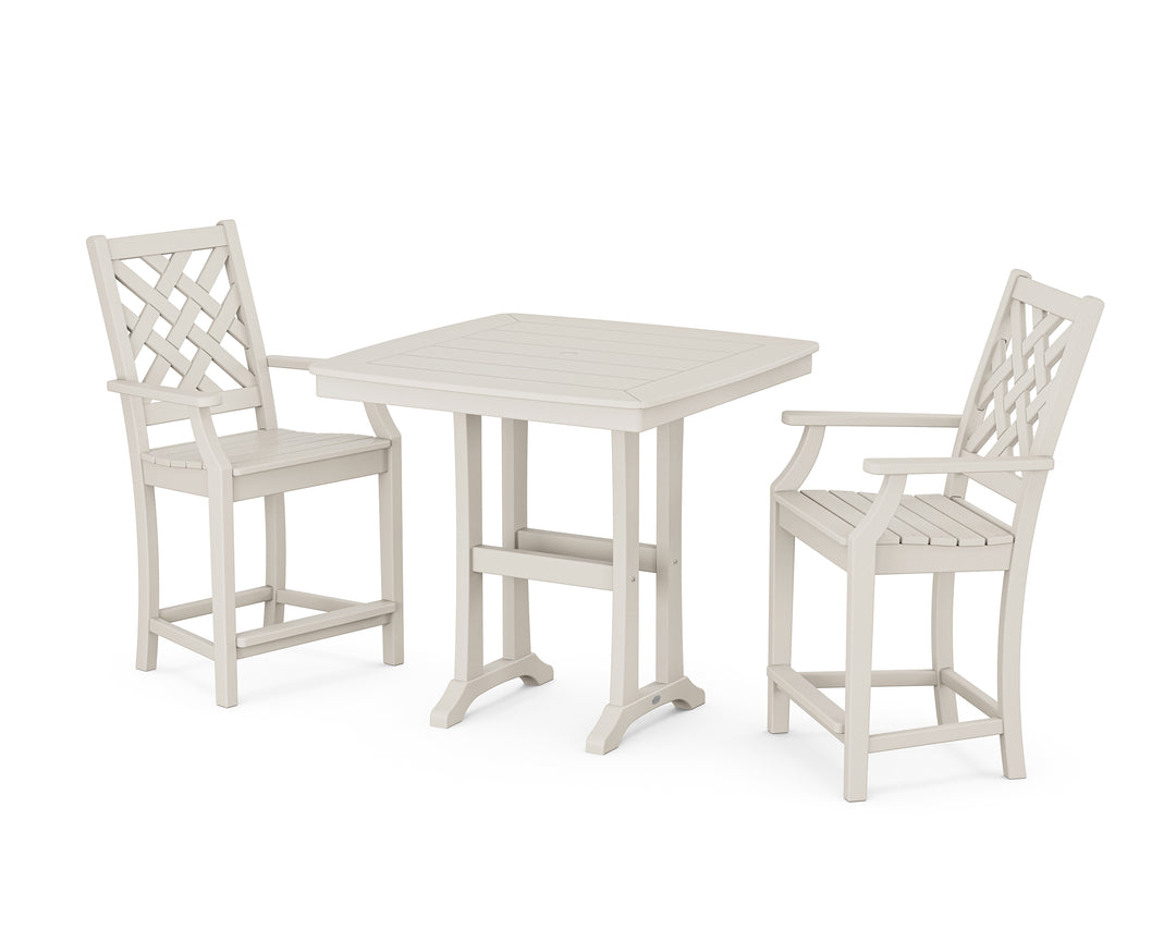 Country Living Wovendale 3-Piece Counter Set with Trestle Legs