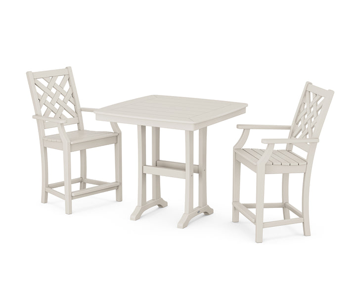 Country Living Wovendale 3-Piece Counter Set with Trestle Legs